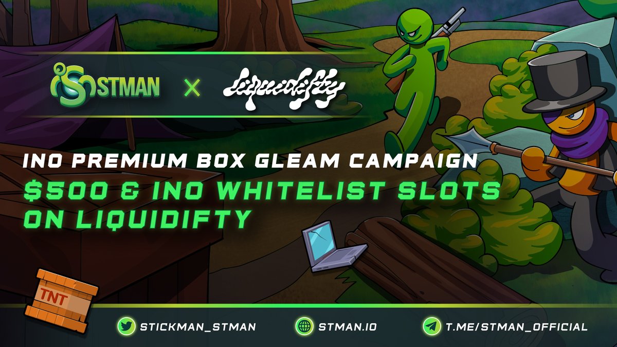 Stickman_STMAN's tweet photo. 🎁 INO Gleam Campaign for whitelist slots on @Liquidifty 🎁

Get whitelisted on INO PREMIUM BOXING DAY and win $500 total here👇
https://t.co/Kjf7iGzkRV

⏰ Time: 10 March 2022 - 14 March 2022

🚀 500 Premium Boxes will be on sale, starting on 15 March on @liquidifty, stay tuned! https://t.co/ANRV4DlJH5