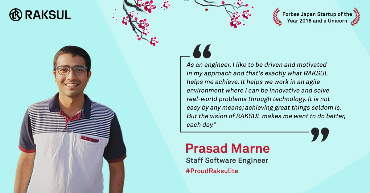 RaksulIndia's tweet photo. Meet our Staff Software Engineer, Prasad Marne who loves to paint in his free time. A true coder at heart, Prasad is always helping us find innovative solutions to complex problems. Thank you Prasad for being WHO YOU ARE and for all that YOU DO. #RaksulHeroes https://t.co/SiAhNwgsv4