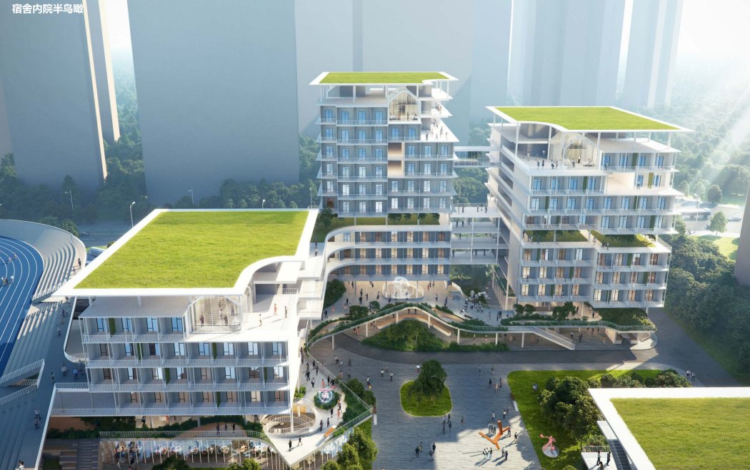 OpticsValleyCN's tweet photo. #OVC Fourth High School just unveiled its eco-friendly campus design.🏫🍃 

With an area of 80,000 sqm and 48 classes, the school will integrate park, sports field, and green spaces to create a vertical, energetic, and ecological campus space for students.🏞️ #BeautifulOVC https://t.co/xV6Xh4YvNN