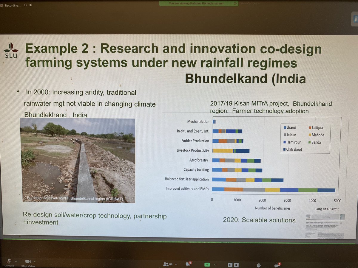 Jennie Barron @_SLU talks about actions to successfully improve #farmingsystems to adapt to new weather events in #Bundelkhand in #India #climatechange #IPCC #ClimateConversation @SLUFutureFood @SLUUrbanFutures @SIANIAgri @IPCC_CH