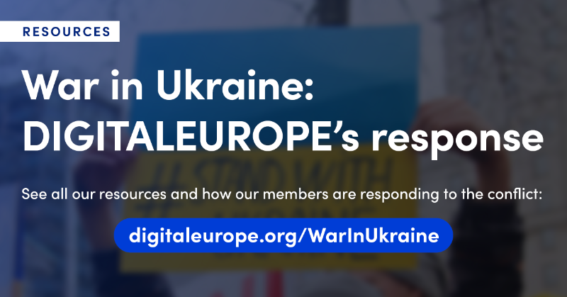 DIGITALEUROPE's tweet photo. 🇺🇦 What is the digital industry's response to the war in Ukraine, and how can you help?

Find all news, statements, resources from DIGITALEUROPE and an overview of what our members are doing to support Ukraine in our dedicated hub: https://t.co/aSN8jmZmXL