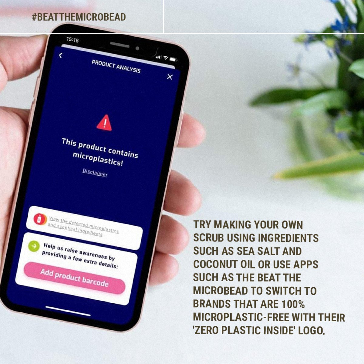 UNEP's tweet photo. Have you ever taken a CLOSER LOOK at the plastic ingredients in your skincare products? 😧

They're almost certainly in there.
From moisturisers to shower gels, each time we use a personal care product it contributes to washing microplastics down the drain &amp; into the ocean.
⬇️