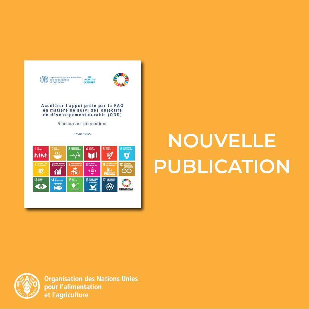 FAOenFrancais's tweet photo. 📢 Nouvelle boîte à outils de la @FAO pour accélérer le soutien au suivi des #ODD au niveau national.

Elle offre un inventaire de toutes les ressources disponibles, pour renforcer le soutien au suivi de la réalisation des ODD.

👉🏻https://t.co/NlwUBjwCeA

#ObjectifsMondiaux https://t.co/CqJXs3hmxI