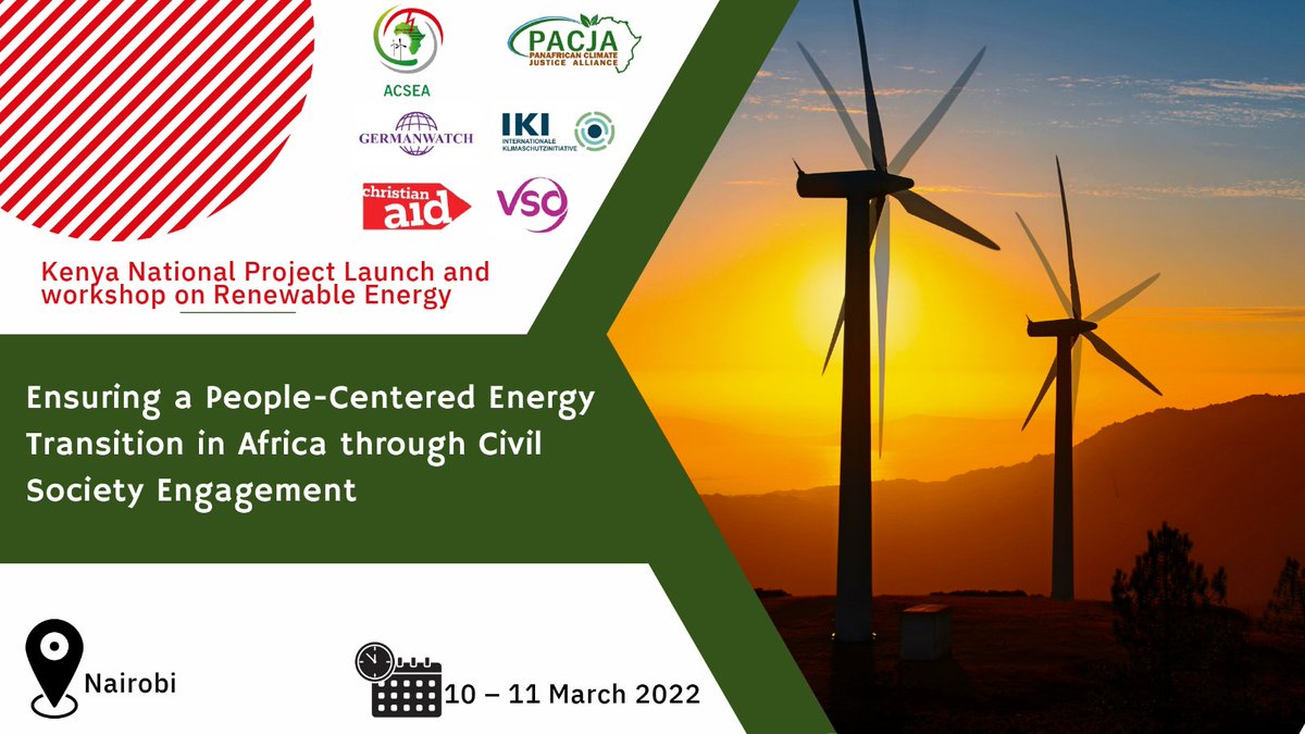 PACJA1's tweet photo. The launch of the a three-year project meant to ensure a people-centered energy transition in Africa through civil society engagement @iki_bmu, @Germanwatch, @christian_aid, @PACJA1, @acsea_54 #SustainableEnergy, #RenewableEnergy,#ClimateChange,#ClimateCrises, #EnergyForThePeople https://t.co/8eVPnIg7Fi