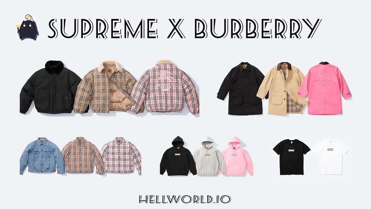 😈Warning😈

Supreme x Burberry will be dropped on Supreme today!!!

With classic bogo tee and hoodie!!!

Who want to cop these masterpieces?

❤️ Like  + ♻️ RT

Tell us how you like the shoes and we will give coupon randomly to help you cook this drop
