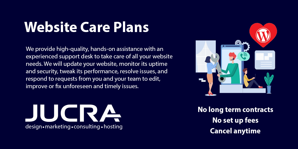 JucraDigital's tweet photo. Website Care Plans for WordPress

No long term contracts. No set-up fees. Cancel anytime.
 
https://t.co/ZsZPzbXl7m

#WordPress #websites #websitedesign https://t.co/UFaMTeRoaS