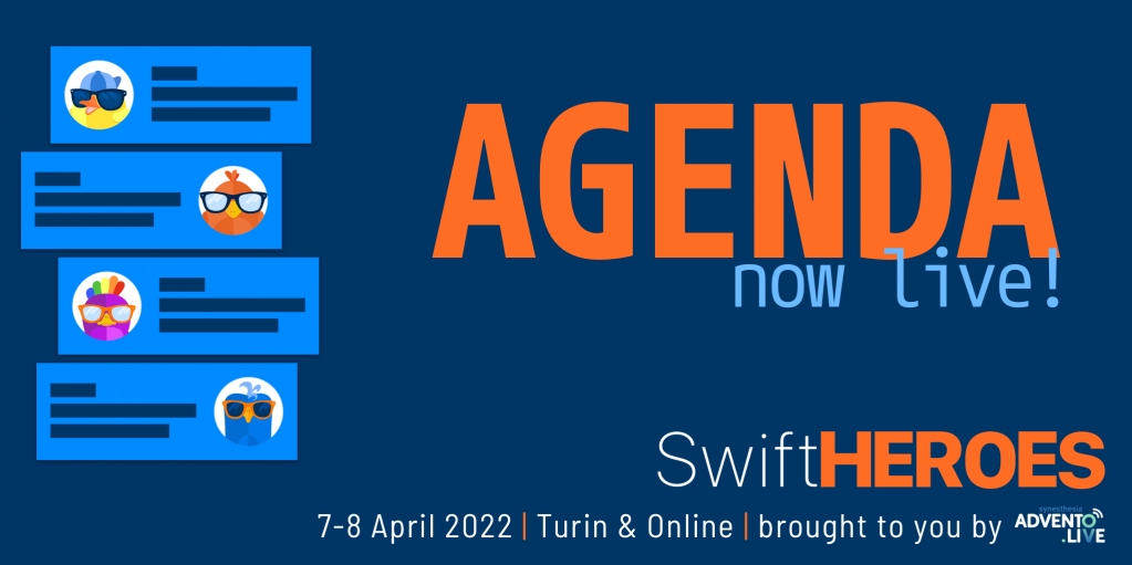 swiftheroes_it's tweet photo. Who's speaking at this year's #SwiftHeroes? What's being covered? Get all the details at https://t.co/FGD4UvlEn4 where the agenda is now LIVE! #directtoyourdevice https://t.co/v68LEYvfzW