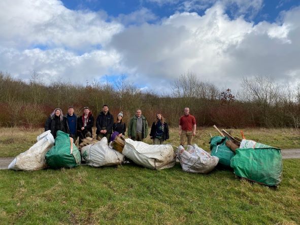 It's started...! Thank you to our volunteers for all their work removing tree guards and picking up litter at Bateswood reserve in Newcastle-under-Lyme 🌳🙂We've got a full calendar of family events and surveying opportunities across Stoke and Newcastle, watch this space...