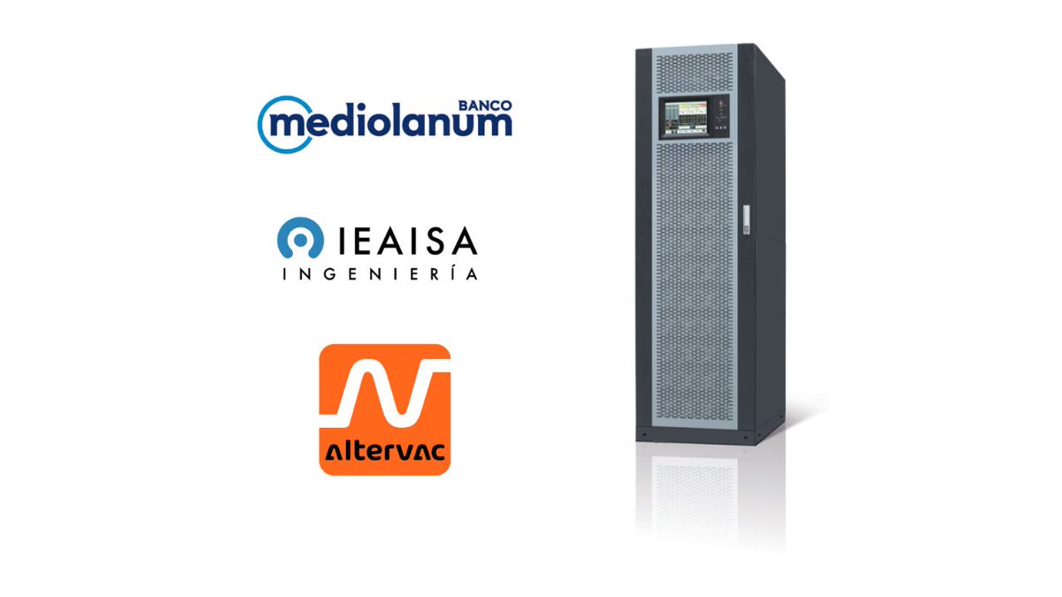 altervac's tweet photo. Banco Mediolanum, confía en los SAIs Modulares MUST900 de ALTERVAC.

Nueva instalación de la mano de nuestro colaborador IEAISA, en las instalaciones de Banco Mediolanum en Barcelona, SAI MUST900-120Kvas y Baterías asociadas. 

#altervac #sai #upssystem

@BancoMediolanum
@ieaisa https://t.co/o4GpnKp8Ge