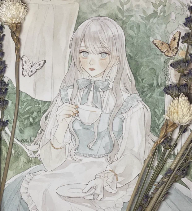 #春の創作クラスタフォロー祭り 
 #絵描きさんと繫がりたい 

花や白がすきです🕊
よろしくお願いします… 