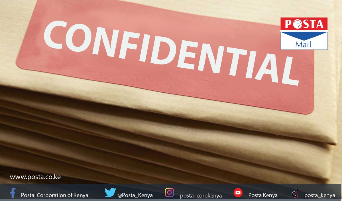 Posta_Kenya's tweet photo. When sending an important document, nothing matters more than its safety. Our mail registration service ensures your important documents are delivered safely within the postal network anywhere in the world. https://t.co/YlDJZsDQBO