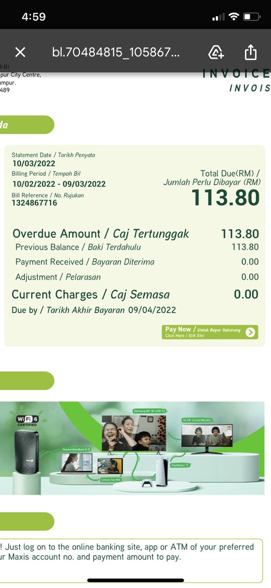 kevvso's tweet photo. @MaxisListens @Maxis Please clarify why I still getting Maxis billing period from 10 Feb to 9 Mar 2022? I have already port in successfully to other telco and no longer using Maxis service since 5 Jan 2022. https://t.co/IeO2M7AgsS