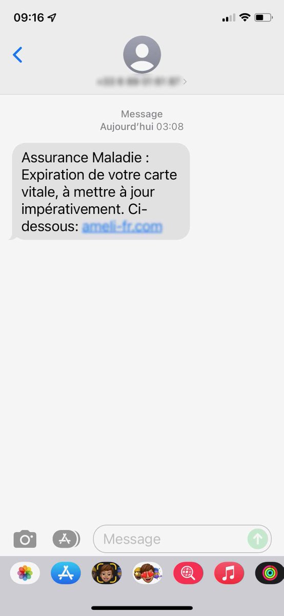Smartphone-based phishing attack against the french national health insurance card. Remember that the only way to update the card is through kiosks in pharmacies and other dedicated locations. #healthcare #phishing #cyberattack
