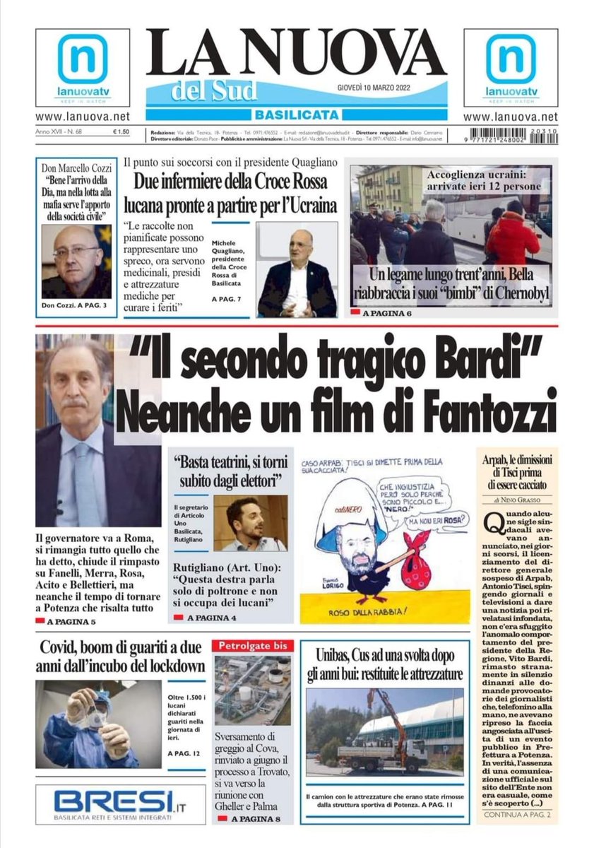 marabim's tweet photo. #primapagina #edicola #Basilicata @LaNuovadelSud #politica https://t.co/n7LZL5zP3l