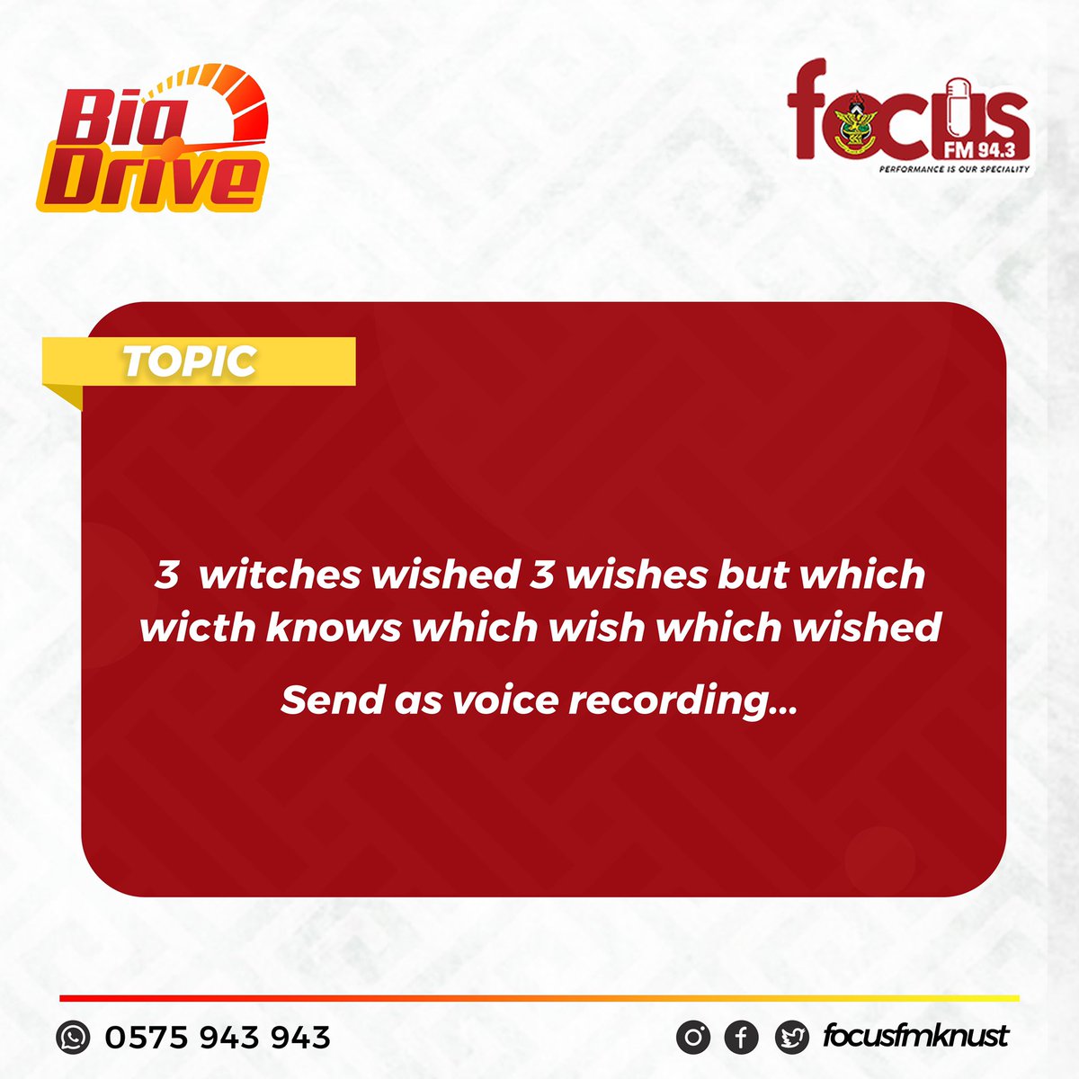 tfc_daniel's tweet photo. Send us ur voice notes ๐น๐น @BroniBa_TheDJ x @focusfmknust x @YaroChristmas https://t.co/dncdOLZ1gV