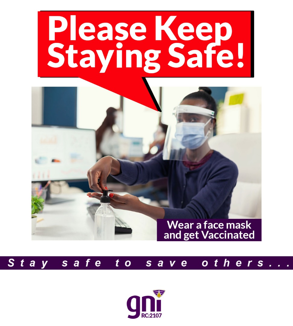 gniplc's tweet photo. Always keep safe... COVID-19 isn't over yet!

#TakeResponsibility #GetVaccinated #WearFaceMask #WashYourHands #UseAlcoholBasedSanitizer #MaintainPhysicalDistance #StoptheSpread #FlattentheCurve #StaySafe https://t.co/jm6ZscP8rE