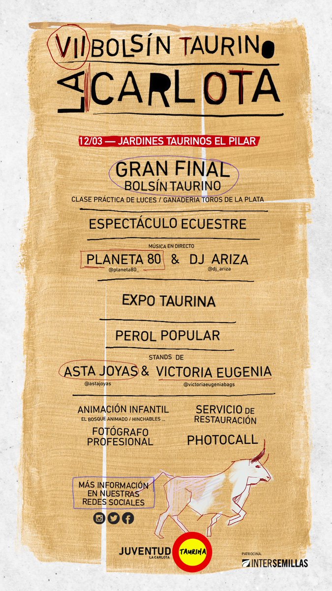 cosodloscalifas's tweet photo. Programa de actividades que habrá el próximo sábado en la Final del VII Bolsín Taurino @JT_LaCarlota. Será un gran día para disfrutar de la tauromaquia. ¡ No se lo pueden perder! https://t.co/xNK8TP07bD