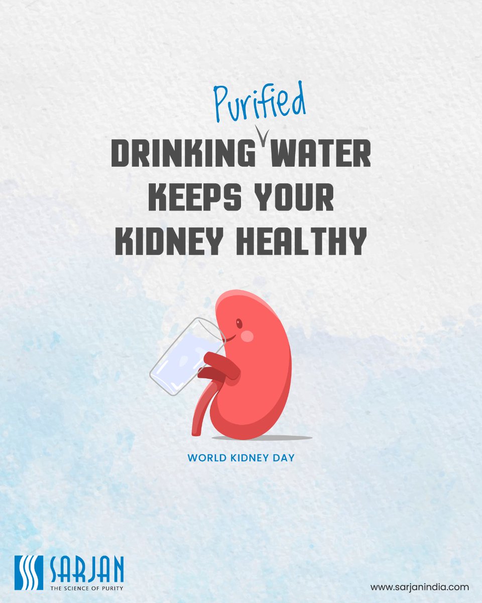sarjanwatertech's tweet photo. It’s believed that drinking water keeps you healthy, but have you ever thought about the impurities present in water that can lead to numerous deadly diseases. 

No worries! YOU matter to us; thus, we make sure you drink Purified Water.

#HealthyLifestyle #worldkidneyday2022 https://t.co/lX5lcHe6vU
