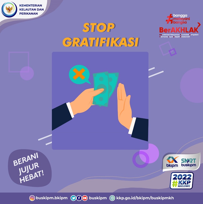buspm_bppmhkp's tweet photo. #SahabatBahari
Membangun budaya anti gratifikasi harus ditanamkan mulai dari diri sendiri dan saat ini juga. Sehingga lama kelamaan akan menjadi sebuah budaya bagi lingkungan masyarakat dan negara.

Berani JUJUR HEBAT!

#BKIPMHEBAT #KKPAccelerate #KKPGOID #MENTERIKKP https://t.co/oM6aqKHoKP