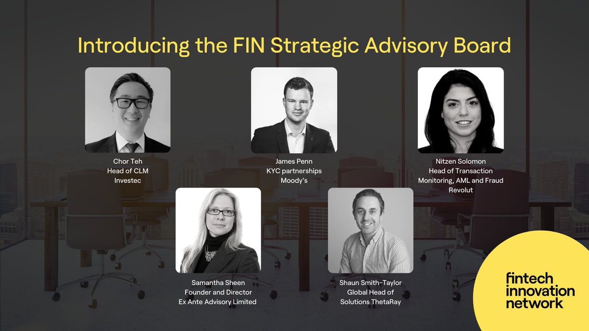 🎉 Exciting news! We're delighted to announce the creation of the FIN Strategic Advisory Board! We're honoured to welcome Chor Teh, James Penn, Nitzan Solomon, Samantha J Sheen and Shaun Smith-Taylor to the Board. Find out more➡️ lnkd.in/eWKarF5r