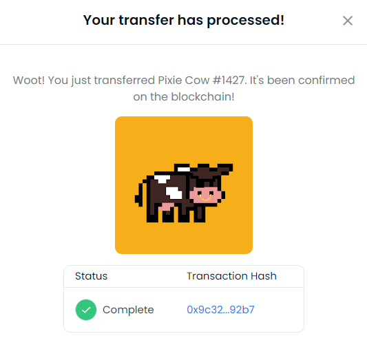 pixiecowsclub's tweet photo. 🎉The winner from our recent giveaway with @NickNFTPromo is 
@XtraderB
Congrats buddy! 🥳🥳
#nft #nfts #nftcommunity #nftcollection #nftartist #nftdrop #nftcollector #NFTGiveaway https://t.co/z6PWJ1rKB6