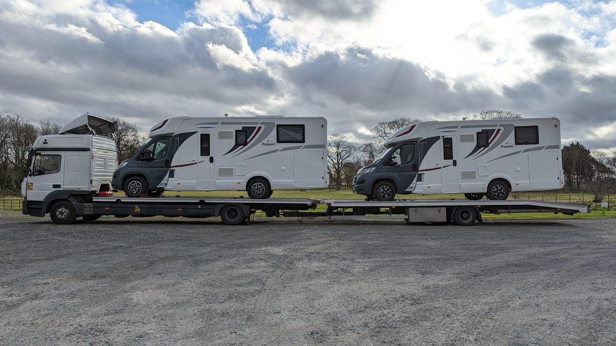 DestinationMoHo's tweet photo. Well, happy Thursday! We've taken delivery of two #McLouis Fusion's, a 367 & 373! Both boasting 5 belts, 1 with a rear island bed, 1 with rear singles, both with LARGE garages! Which one would you choose? All the info will be live here; https://t.co/8mv5ejddM5 very soon! https://t.co/miil8OOFjB