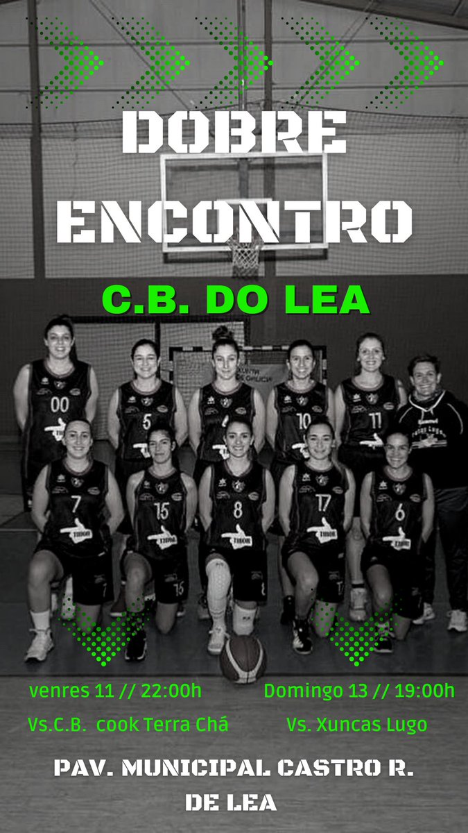 CBdoLea's tweet photo. Ei!!🙋🏿♀️ esta finde o equipo recibe dúas visitas no municipal. Abaixo 👇👇 +info. 🏀🏀 #CbdoLea #basketfem #baloncestodaChaira 💪🏽 https://t.co/d1Q0NOUxbk