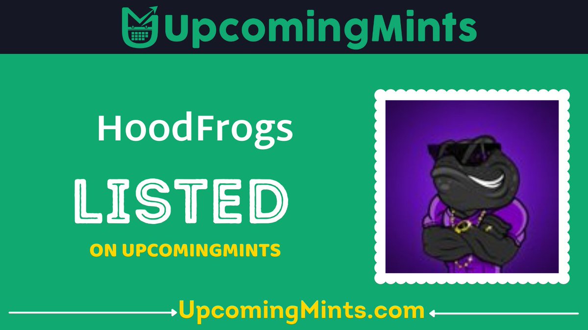 chainotis's tweet photo. HoodFrogs  is Listed on @Upcoming_mints 

@hoodfrogs-  500 Frogs searching for a new Hood in the Solana Blockchain!

Please Check out their Discord

https://t.co/jf8ojMesTn

#Solana #NFT #SolanaSummer $SOL #solanaNFT #NFTLAUNCH #NFTs #NFTdrop #NFTDROPS https://t.co/EbnLcAGU7A