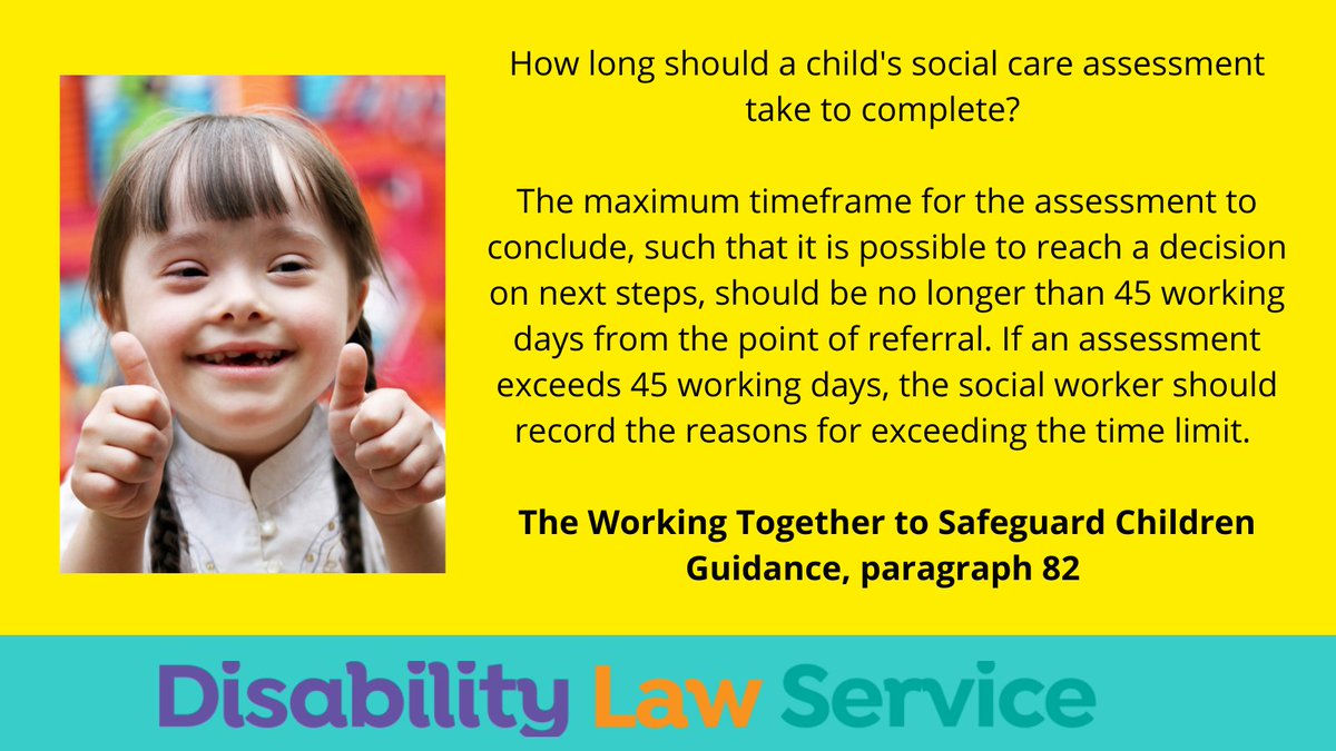 A child's #socialcare assessment should take no longer than 45 working days to conclude. If the conclusion exceeds this time, the social worker must record the reasons for exceeding the time limit. 

Do you think a timeframe should also be included for adult needs assessments?