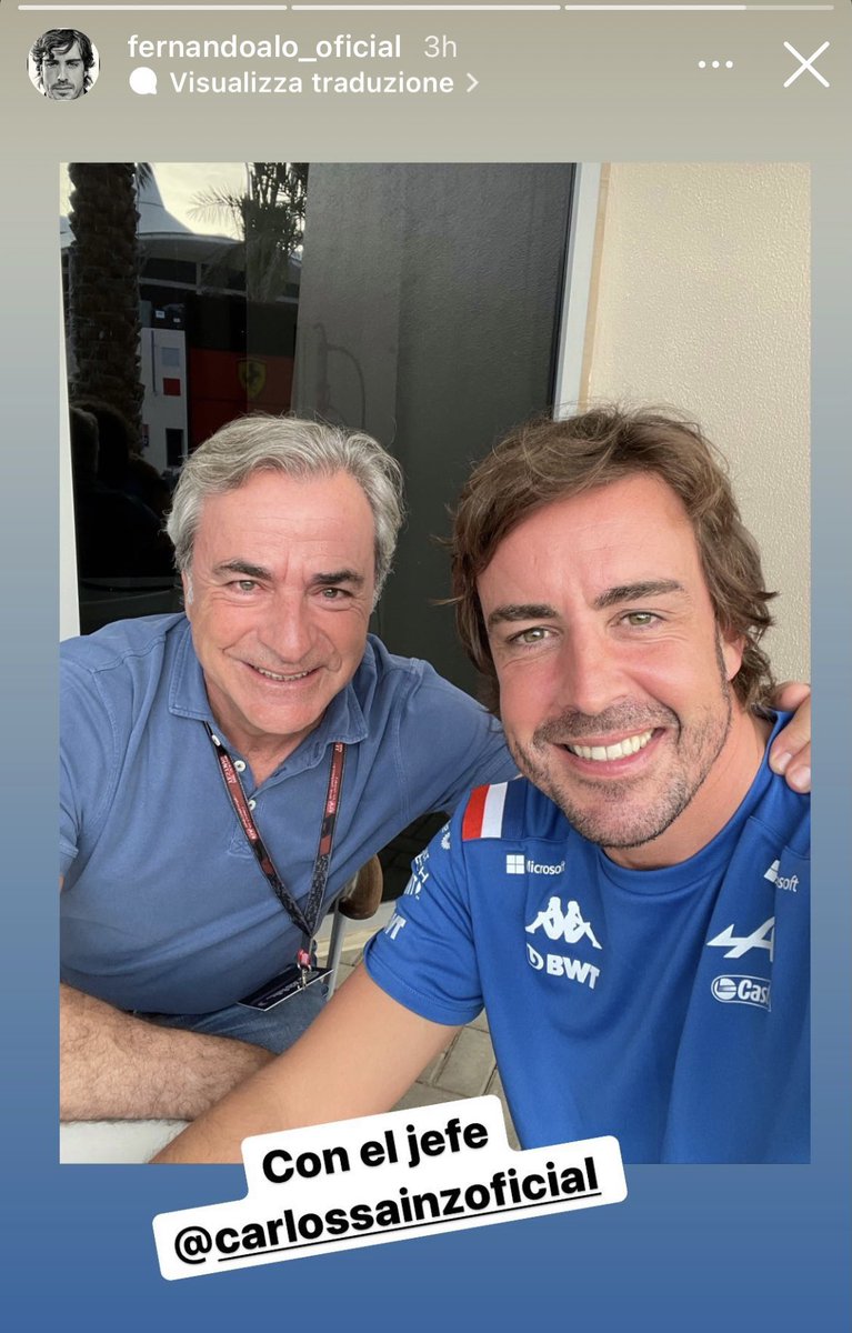 Adropof_Blue's tweet photo. The bond between Fernando Alonso and the Sainz family
#Formula1 #Formula1Testing https://t.co/YDbwUCqfjK