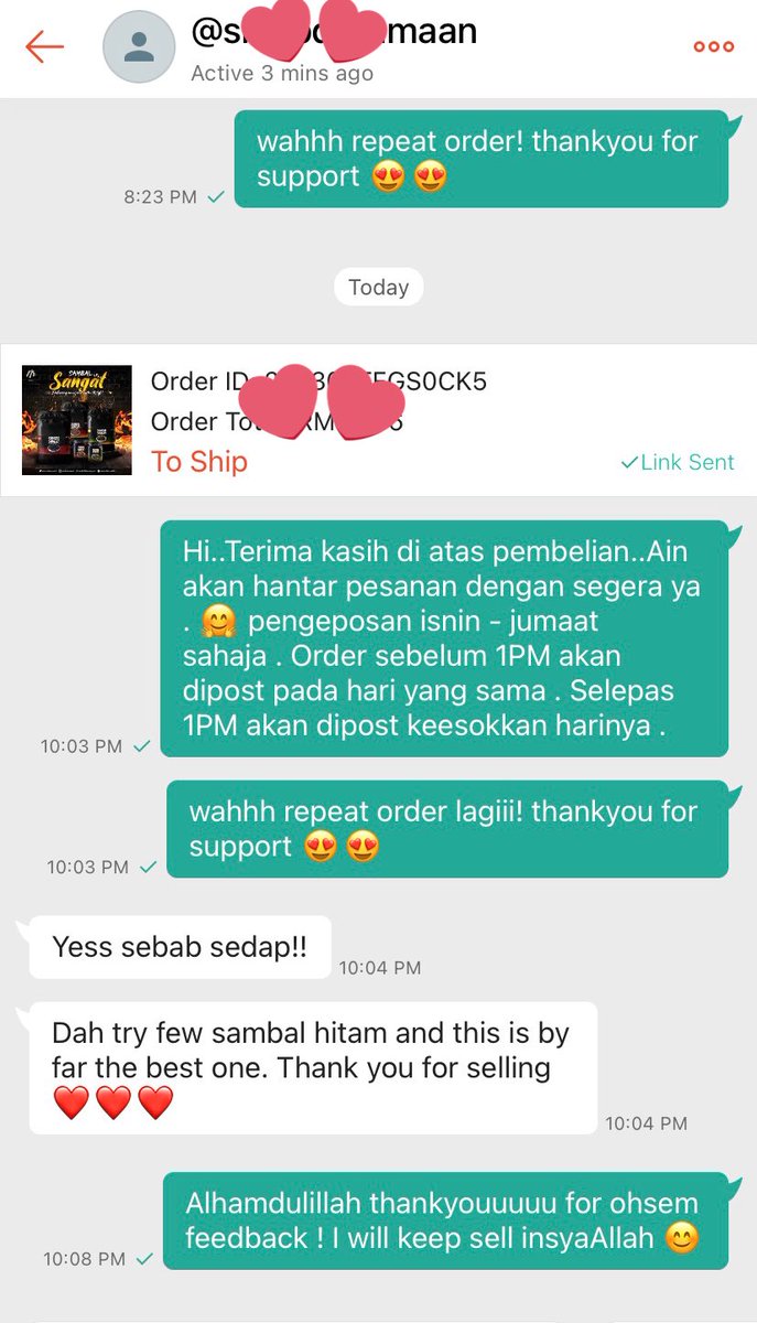 sambalsangatHQ's tweet image. Repeat order 3 kali detect ๐ฅ๐ฅ
Cust cakap sebab sedap! Dah try a few sambal hitam and this is by far the best one
Terharu sangat cust say thankyou sebab selling ๐ญ . Ain pula say thankyouuu sebab jadikan sambal sangat the best one ๐ฅฐ
๐ shp.ee/rxxejc5
#sambalsangat