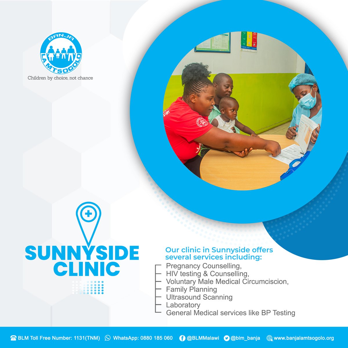 blm_banja's tweet photo. In Blantyre, we have 6 clinics offering general medical services and reproductive health care. We accept medical schemes for general medical services @zero shortfall. https://t.co/mYAzDThwdX