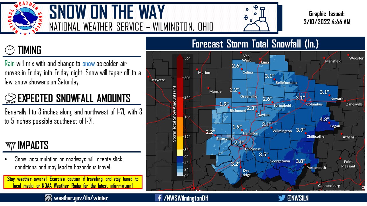 NWS Wilmington OH on Twitter "Low pressure will move northeast through