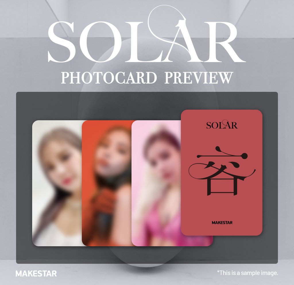 #Solar #솔라 1st Mini Album [容 : FACE]
🖤Pre-Order Video Call Event🖤

🖤메이크스타 한정 포토카드 프리뷰🖤
🖤MAKESTAR Limited Photocard Preview🖤

🗓2022.03.10~2022.03.12(KST)
🔗bit.ly/3vU5Ycd