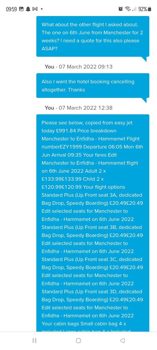 Auralay21's tweet photo. @OntheBeachUK the service I have received trying to amend my holiday since the 29th Jan is absolutely appalling!!I had 2 days to respond to my new quote before it expired, I responded directly to your amendment team immediately, no reply!! I chased, no reply. No further forward!! https://t.co/Nmjcr09b73