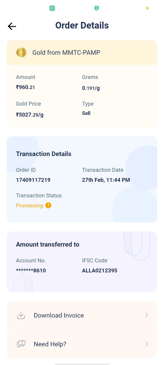 cukezzashik's tweet photo. I sold my gold on 27feb till now the status is processing till now I raised complaint several times but I am asked to wait I changed my bank account details also were the customer service told me but nothing happens were is my money @PaytmMoneyCare @Paytm @Paytmcare https://t.co/WMGPOC7Mcc