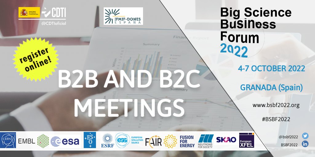 BSBF2024's tweet photo. Register to #BSBF2022 and personalise your B2B and B2C agenda with 1000 organisations and the main European #BigScience facilities. 
➡️https://t.co/Qp4l1uDLPM

#BigScienceBusinessForum #Granada https://t.co/uzzyX6WpsY