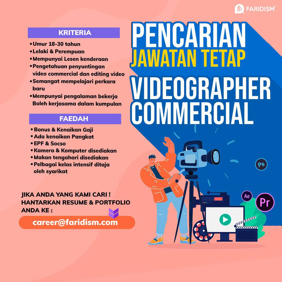 faridismpro's tweet photo. #jawatankosong #kerjakosongkl #vacancykl https://t.co/LJclnMtfvj