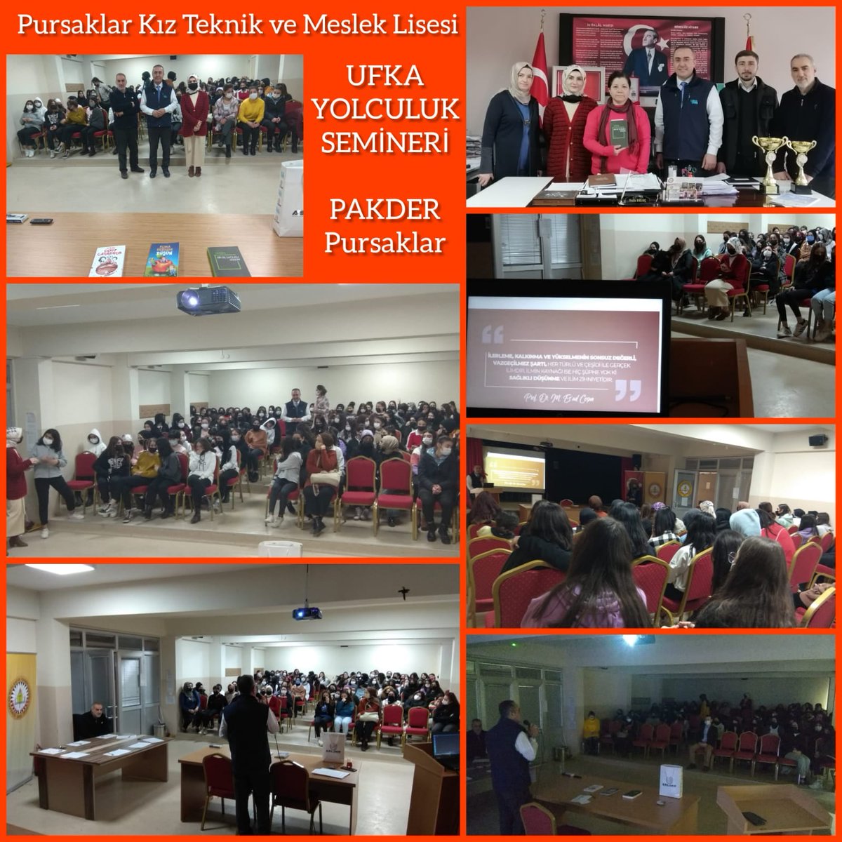 HalilTellioglu1's tweet photo. PAKDER olarak Ufka Yolculuk Bilgi Yarışması için okullarda tanıtım seminerlerimiz devam ediyor. Dün Pursaklar Kız Teknik ve Meslek Lisesindeydik.
#UfkaYolculuk10 #SağlıklıDüşünmek #Pursaklar #Pakder https://t.co/7i1NMBDLR9