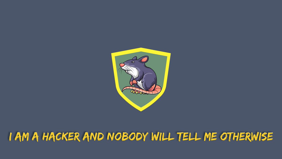 theXSSrat's tweet photo. Repeat after me rats ...

I AM A HACKER AND NOBODY WILL TELL ME OTHERWISE

(art by @ariful4nik ) https://t.co/ee6dJTa0Na