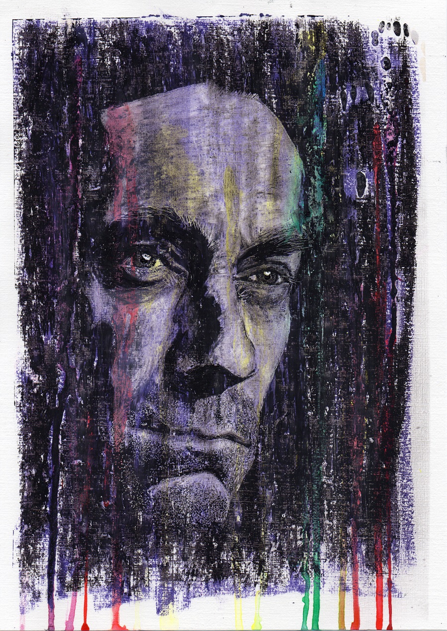 Happy birthday Jon Hamm! This picture: oil and ink on acrylic paper, 21cm x 30cm. 