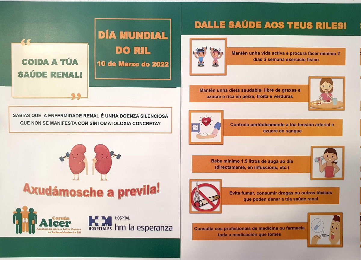 mgarbirass's tweet photo. #DiaMundialDelRiñon #WorldKidneyDay es importante controlar factores de riesgo para la prevenir enfermedad renal crónica @HMHOSPITALES #senefro https://t.co/eXBErQagZD