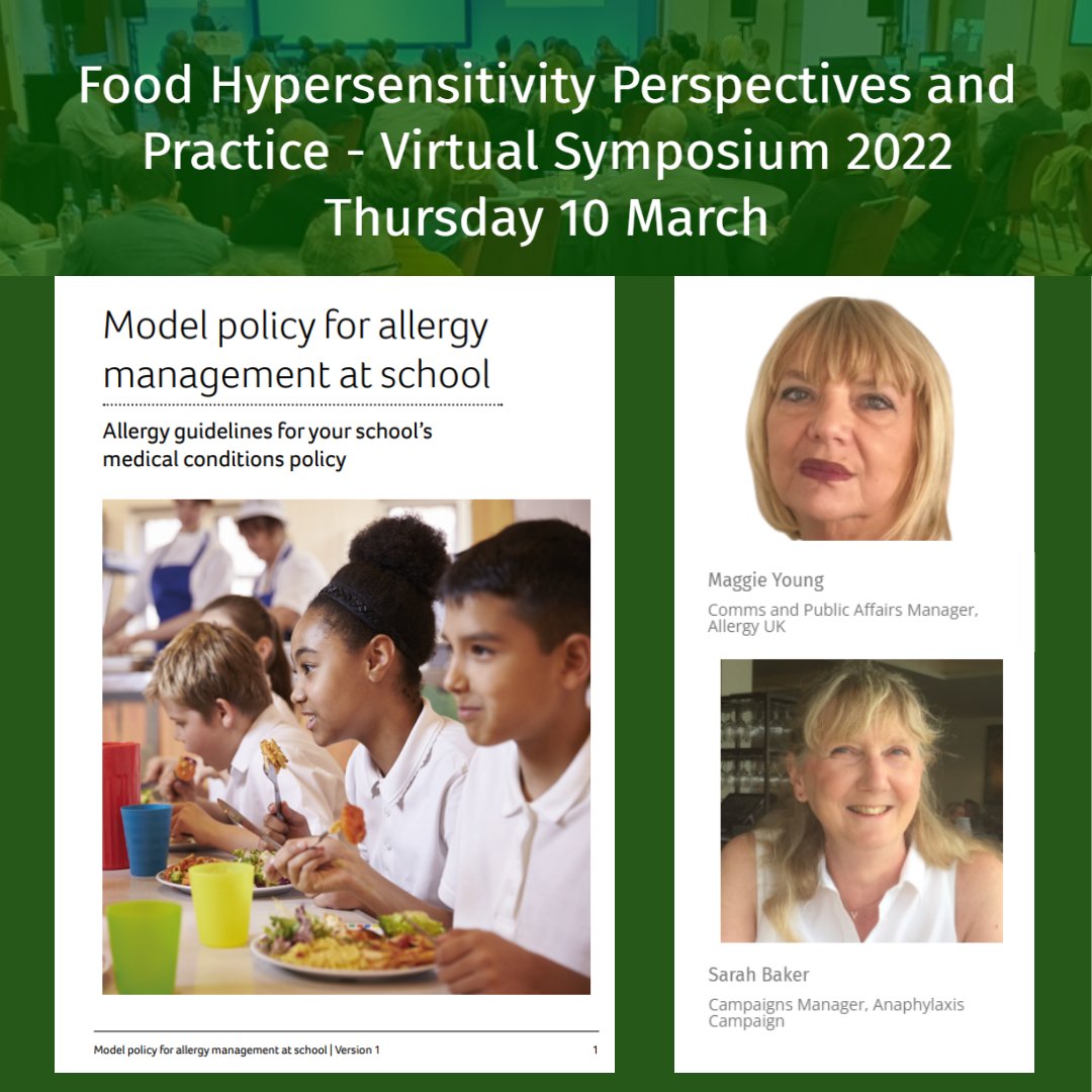 Campaigns Manager Sarah Baker is speaking today, alongside Allergy UK’s Maggie Young, at <a href="/foodgov/">Food Standards Agency</a> ’s Food Hypersensitivity Symposium, on our Model Policy for Allergy Management at School. If you're attending, don't forget to visit our virtual stand.
#FoodHypersensitivity2022