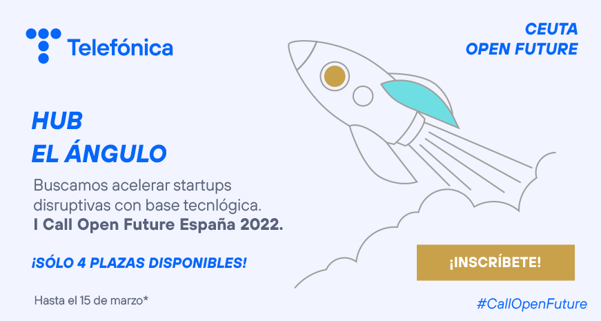 OpenFuture_'s tweet photo. ¿Tienes una startup en Ceuta y quieres hacer que despegue?🤔 Entonces nuestro hub #ElAngulo es tu lugar. 

@CeutaOpenFuture está en búsqueda de nuevas startups para su aceleración. 🚀

🗓️ Inscripciones abiertas a la #CallOpenFuture hasta 15/03 https://t.co/r3Iq2AQz1k https://t.co/9WApTK1ZPe