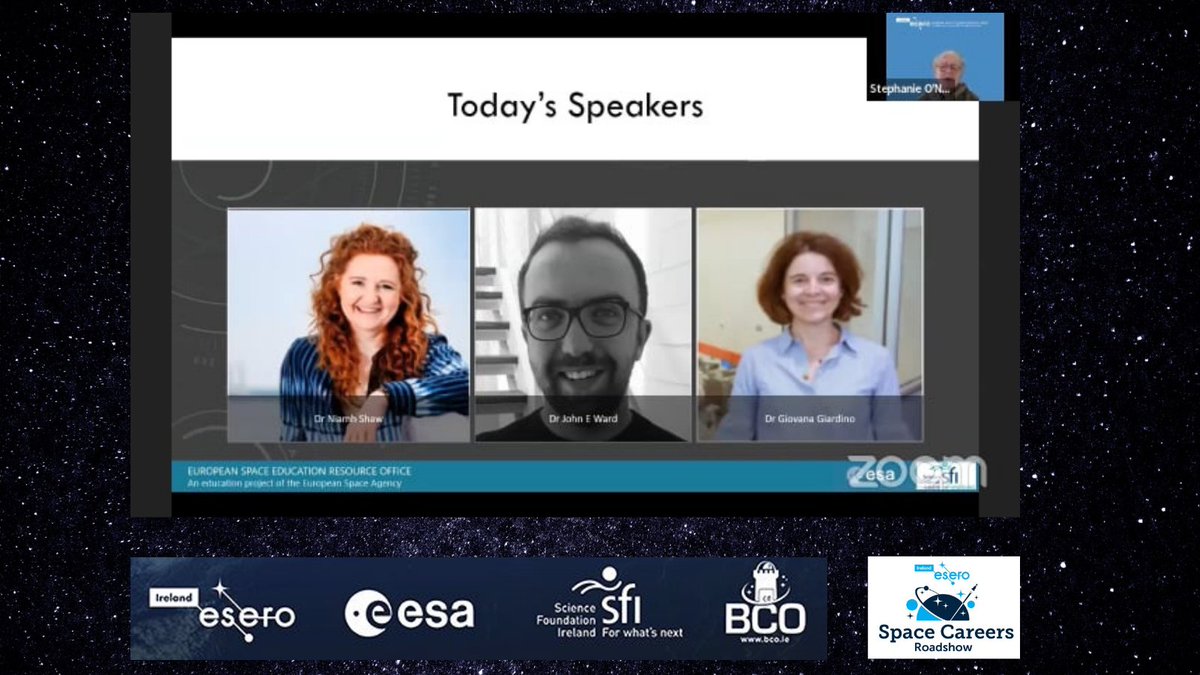 Esero_ie's tweet image. 🔴We're LIVE🔴

Today's speakers include @Dr_Niamh_Shaw, @astro_ward and Giovanna Giardino.

Make sure to tune into the livestream on @YouTube!

#SpaceCareersRoadshow