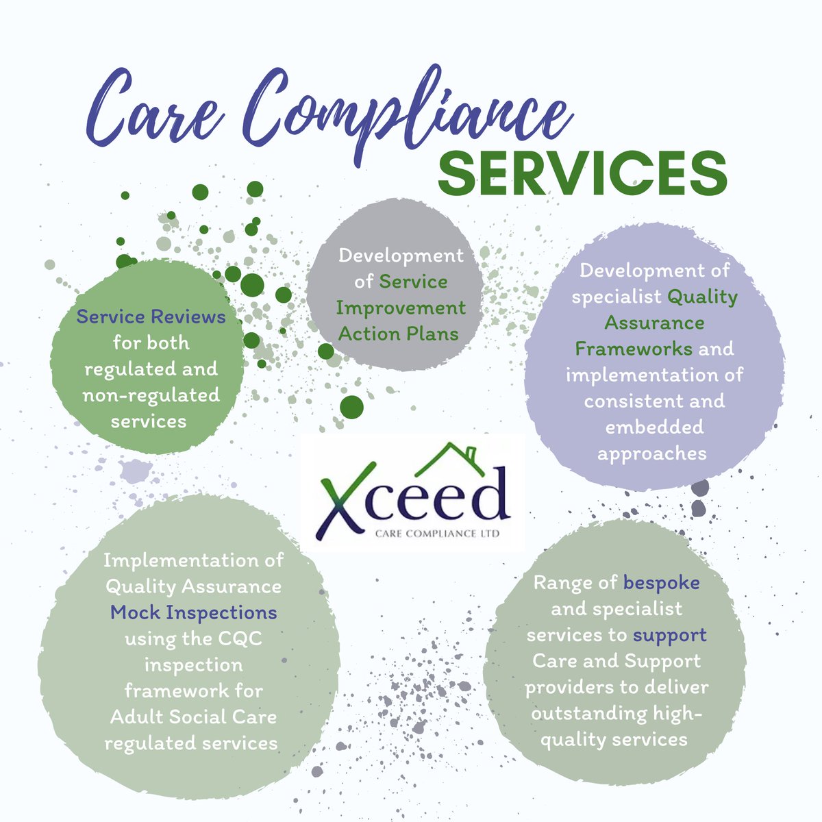 Over the past 5 years Xceed Care has been delivering a range of solution-based specialist quality assurance, compliance and business assurance services for a range of Adult Social Care providers across both regulated and non-regulated services. 

xceedcarecompliance.co.uk
