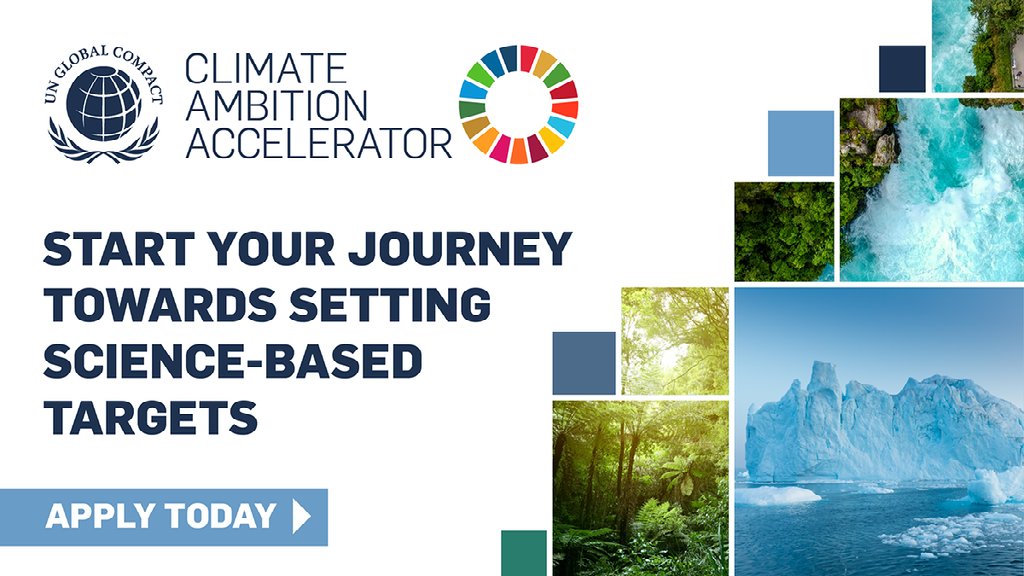 GlobalcompactSA's tweet photo. Registrations are now open for our 2022 #ClimateAmbitionAccelarator, a six-month programme equipping companies with the knowledge &amp; skills needed to set #ScienceBasedTargets aligned with the 1.5°C pathway and achieve net-zero emissions by 2050.
Learn more: https://t.co/76yaZF2b7N https://t.co/nOwns0SuNB