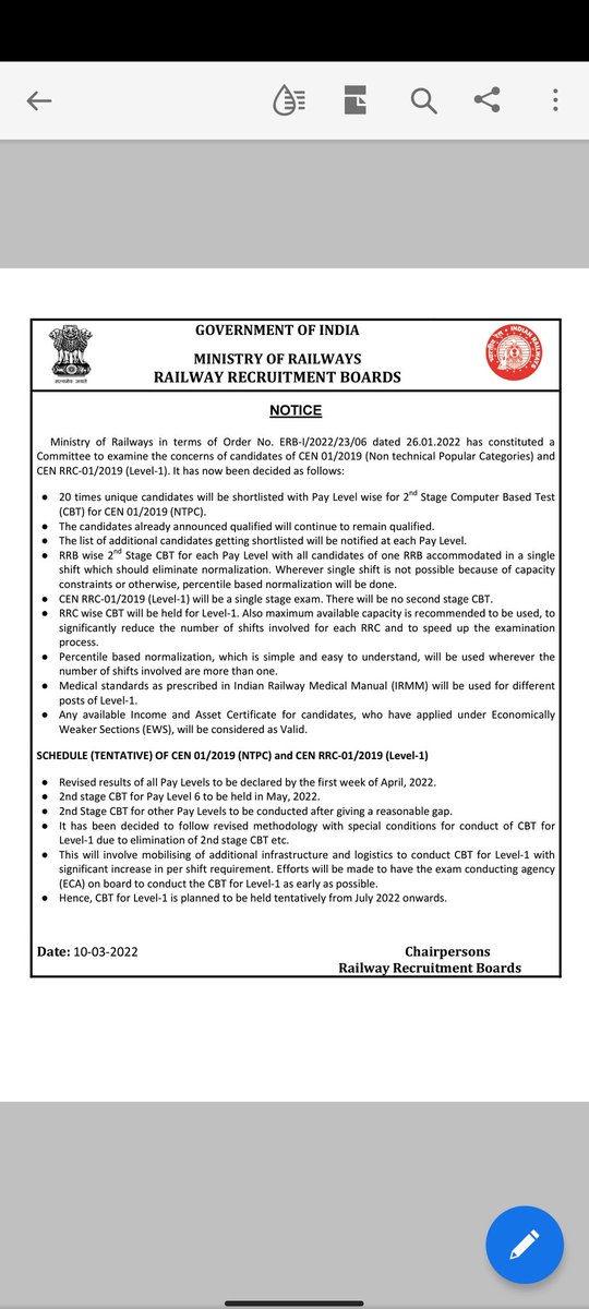 VasuDadi2's tweet photo. finally a positive news for all railway aspirants 🤟🤘🤟🤘
#RRBNTPC_1student_1result 
#RRB_NTPC 
#RRB_GroupD CBT 1 ONLY https://t.co/VQfv6ghicD