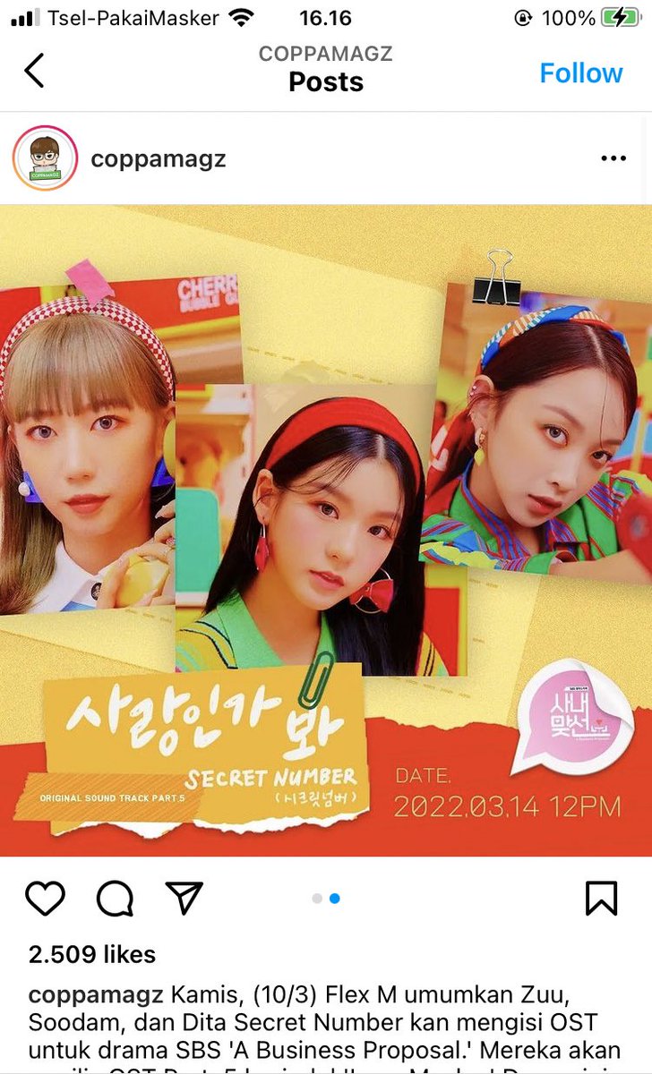 senum_girls19's tweet photo. MAU GIVEAWAY 100K PULSA OR OVO karena Ji Yeong Juu,Lee Soodam and Dita Karang akhirnya ngisi ost drama apalagi drama yg lagi viral 😭😭😭
Syaratnya cukup follow @5ecretNumber sama akun aku ya,, diumuminnya entar malam https://t.co/NDVmiV856q
