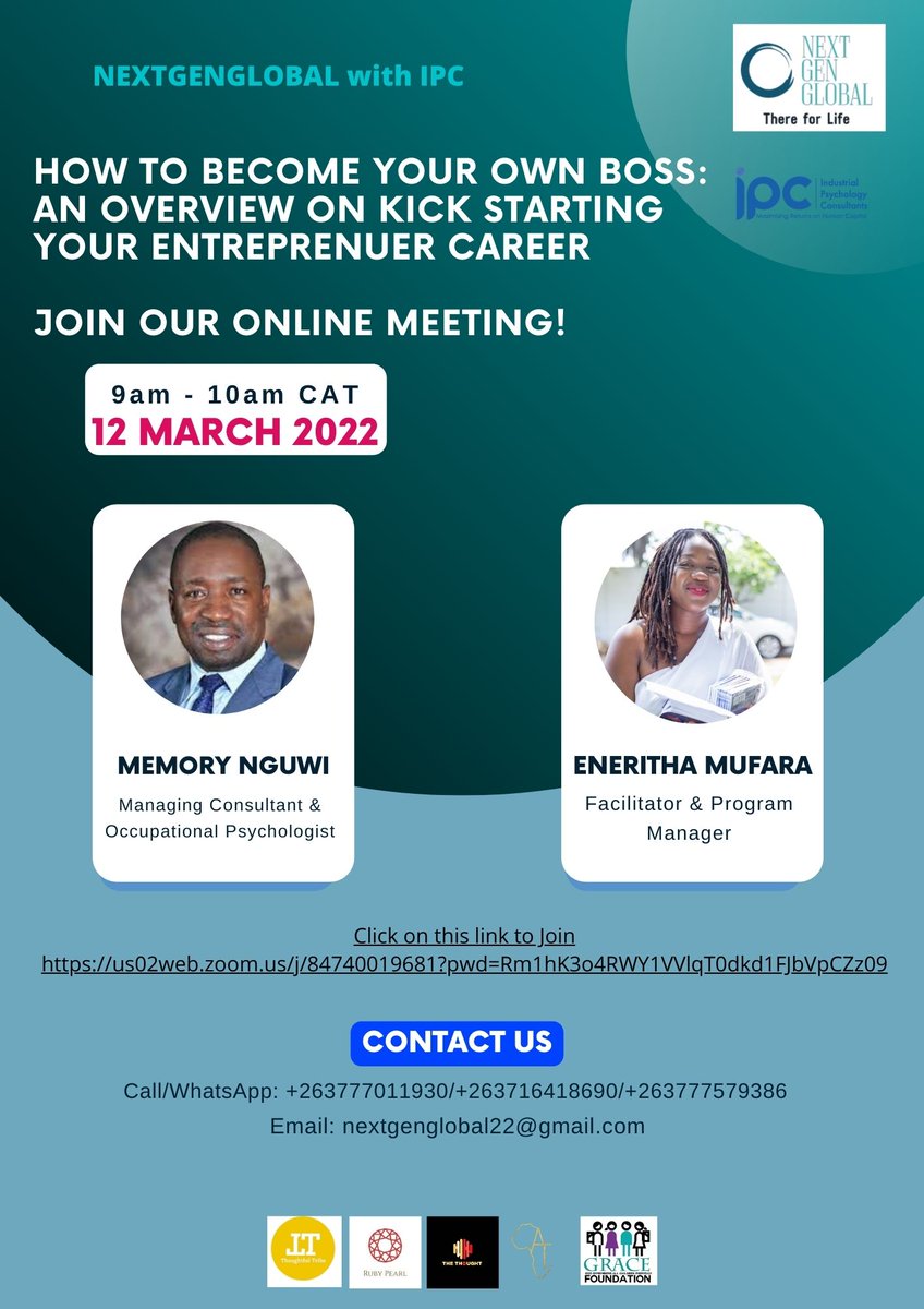 DorisMufara's tweet photo. I promise you this will be your worthwhile! As parents encourage your teenagers to join! Young adults/youths! This is for you! Walala wasala!
#becomeyourbestself #entreprenuer #boss #careerdevelopment
#personaldevelopment #daretodreambig
@nextgenglobalzw @ipcconsultants https://t.co/ITDleHFVbZ